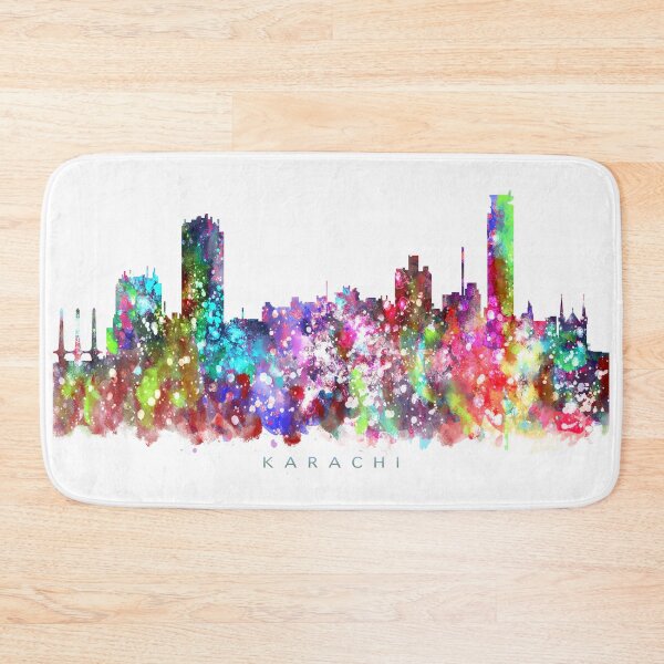 Item preview, Karachi City, Pakistan Skyline Watercolor Painting designed and sold by InkistPrints.