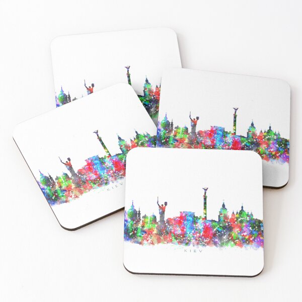 Item preview, Kiev, Ukraine Skyline Watercolor Painting designed and sold by InkistPrints.
