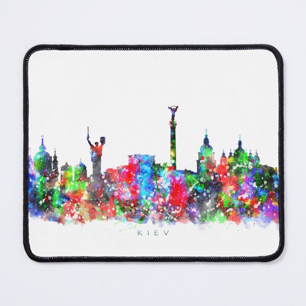 Aperçu de l'œuvre Kiev, Ukraine Skyline Watercolor Painting créée et vendue par InkistPrints.
