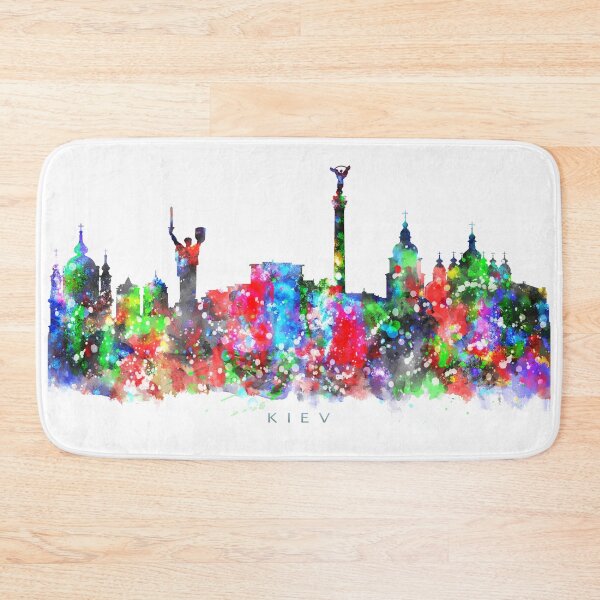 Item preview, Kiev, Ukraine Skyline Watercolor Painting designed and sold by InkistPrints.