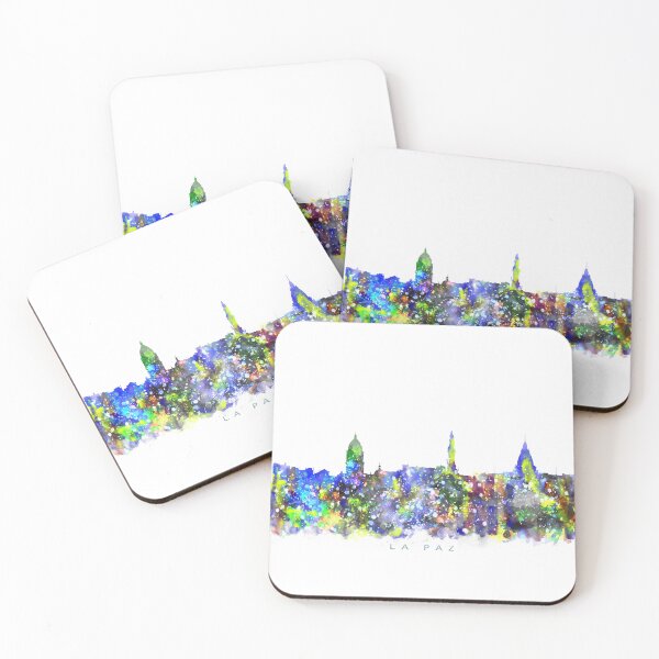 Item preview, La Paz, Bolivia Skyline Watercolor Painting designed and sold by InkistPrints.
