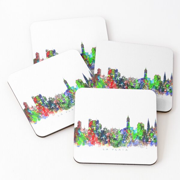 Item preview, La Plata, Argentina Skyline Watercolor Painting designed and sold by InkistPrints.
