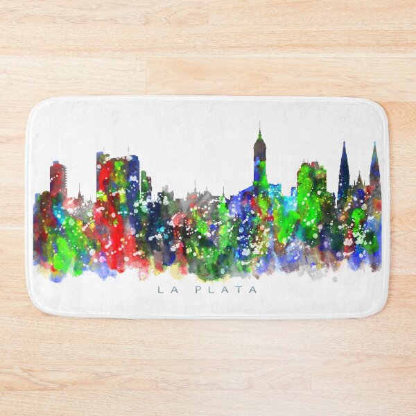 Item preview, La Plata, Argentina Skyline Watercolor Painting designed and sold by InkistPrints.