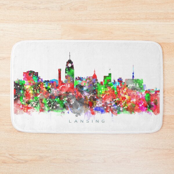 Item preview, Lansing, Michigan Skyline Watercolor Painting designed and sold by InkistPrints.
