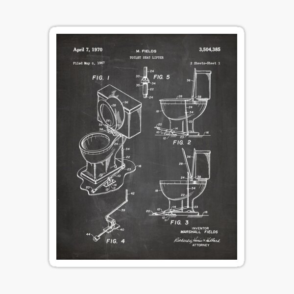 Artikel-Vorschau von WC-Sitz-Patent – Housewarming-Badezimmer-Kunst – Schwarze Tafel, designt und verkauft von patentpress.