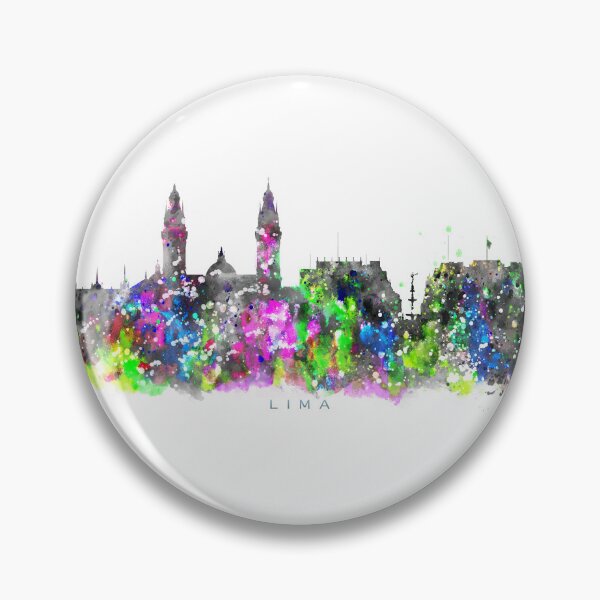 Item preview, Lima, Peru Skyline Watercolor Painting designed and sold by InkistPrints.