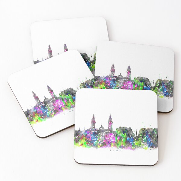 Item preview, Lima, Peru Skyline Watercolor Painting designed and sold by InkistPrints.