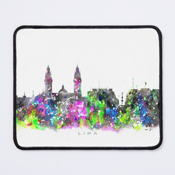 Item preview, Lima, Peru Skyline Watercolor Painting designed and sold by InkistPrints.