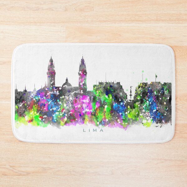Item preview, Lima, Peru Skyline Watercolor Painting designed and sold by InkistPrints.