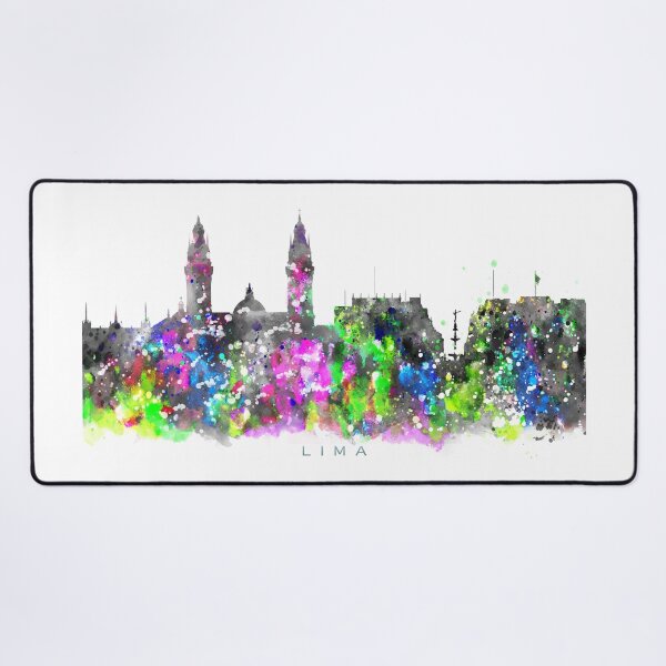 Item preview, Lima, Peru Skyline Watercolor Painting designed and sold by InkistPrints.