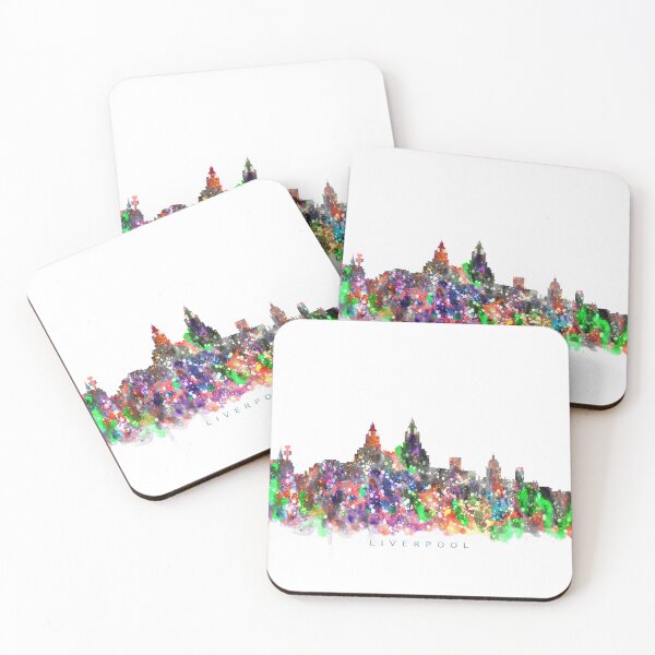 Item preview, Liverpool, England Skyline Watercolor Painting designed and sold by InkistPrints.