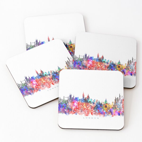 Aperçu de l'œuvre London, England Skyline Watercolor Painting créée et vendue par InkistPrints.