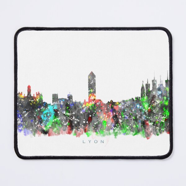 Item preview, Lyon, France Skyline Watercolor Painting designed and sold by InkistPrints.