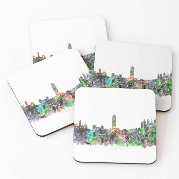 Item preview, Lyon, France Skyline Watercolor Painting designed and sold by InkistPrints.