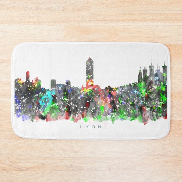 Item preview, Lyon, France Skyline Watercolor Painting designed and sold by InkistPrints.