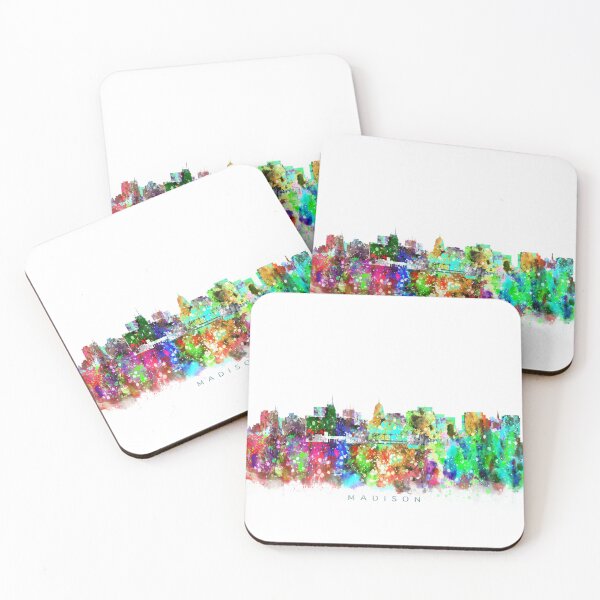 Item preview, Madison, Wisconsin Skyline Watercolor Painting designed and sold by InkistPrints.