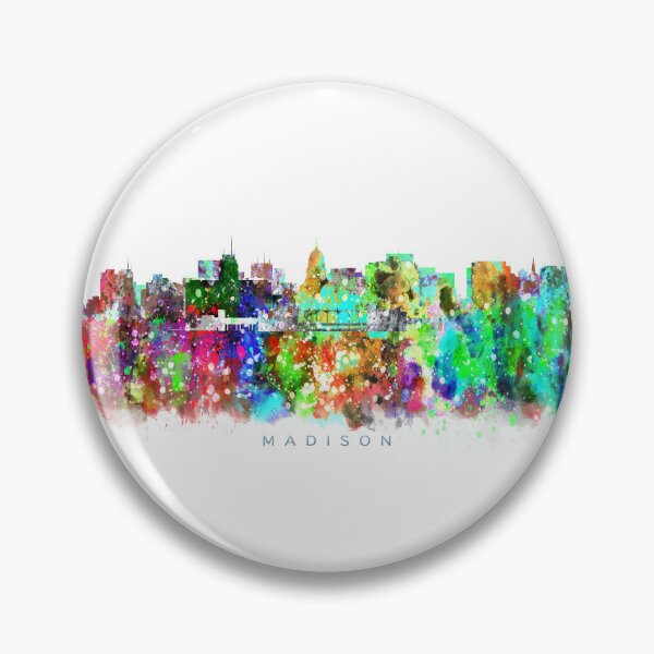 Item preview, Madison, Wisconsin Skyline Watercolor Painting designed and sold by InkistPrints.