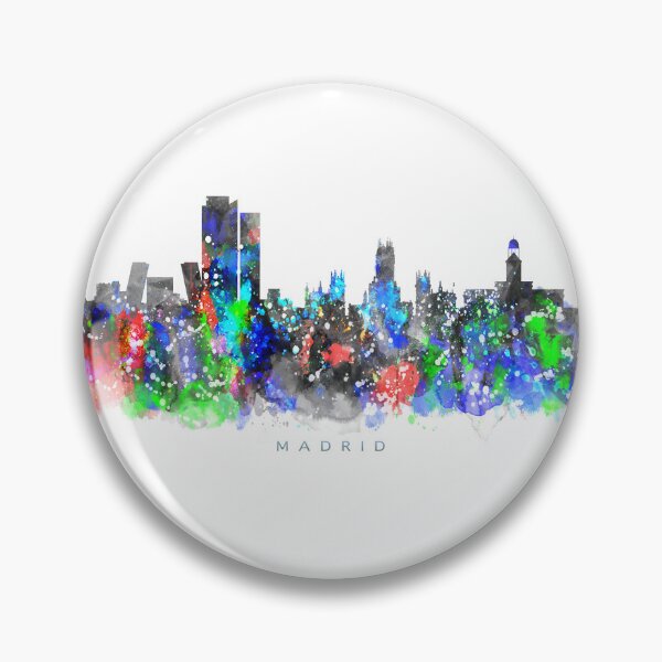 Item preview, Madrid, Spain Skyline Watercolor Painting designed and sold by InkistPrints.