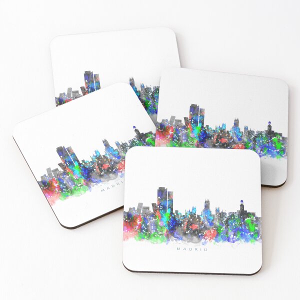 Item preview, Madrid, Spain Skyline Watercolor Painting designed and sold by InkistPrints.