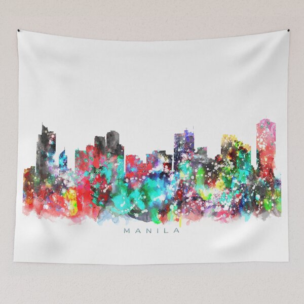 Item preview, Manila, Philippines Skyline Watercolor Painting designed and sold by InkistPrints.
