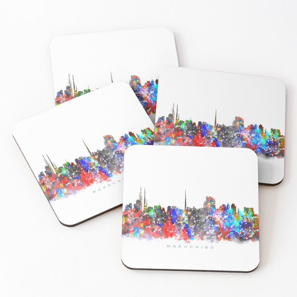 Item preview, Maracaibo, Venezuela Skyline Watercolor Painting designed and sold by InkistPrints.