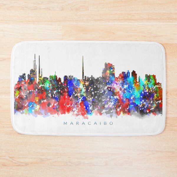 Item preview, Maracaibo, Venezuela Skyline Watercolor Painting designed and sold by InkistPrints.