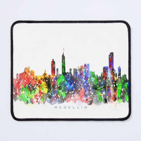 Item preview, Medellin, Colombia Skyline Watercolor Painting designed and sold by InkistPrints.