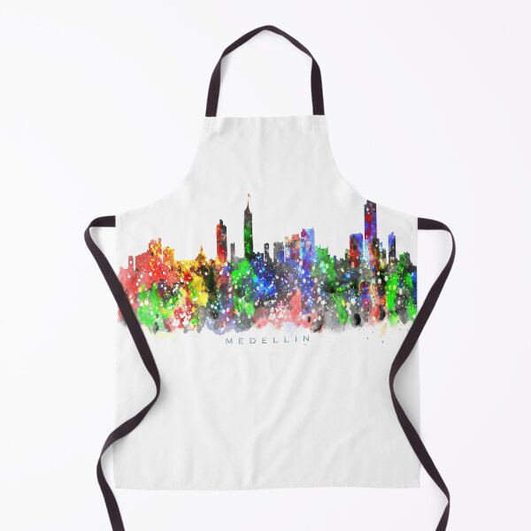 Item preview, Medellin, Colombia Skyline Watercolor Painting designed and sold by InkistPrints.