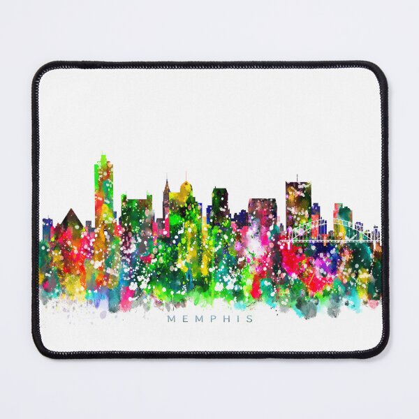 Item preview, Memphis, Tennessee Skyline Watercolor Painting designed and sold by InkistPrints.