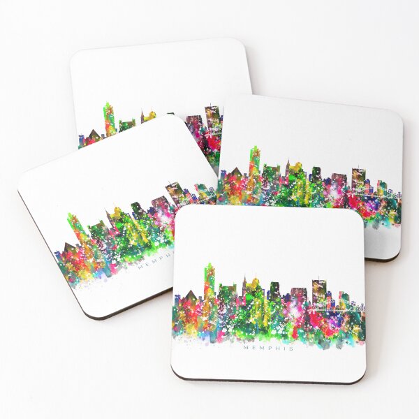 Item preview, Memphis, Tennessee Skyline Watercolor Painting designed and sold by InkistPrints.
