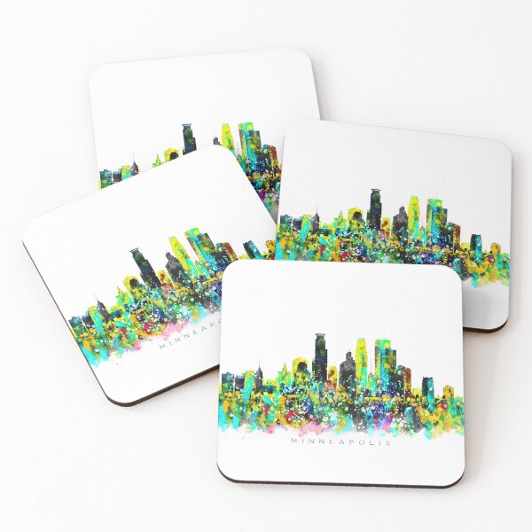 Item preview, Minneapolis, Minnesota Skyline Watercolor Painting designed and sold by InkistPrints.