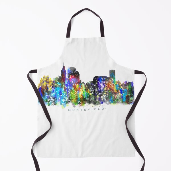 Item preview, Montevideo, Uruguay Skyline Watercolor Painting designed and sold by InkistPrints.