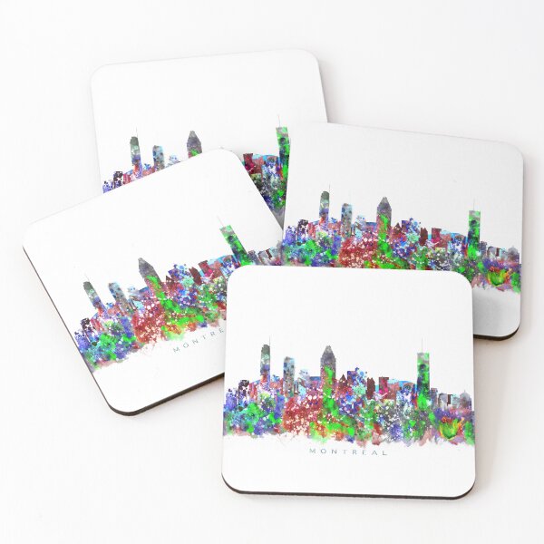 Item preview, Montreal, Canada Skyline Watercolor Painting designed and sold by InkistPrints.