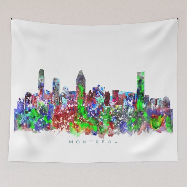 Item preview, Montreal, Canada Skyline Watercolor Painting designed and sold by InkistPrints.