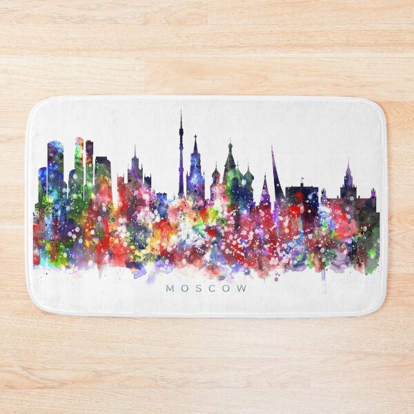 Item preview, Moscow, Russia Skyline Watercolor Painting designed and sold by InkistPrints.