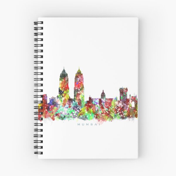 Artikelvorschau, Mumbai, India Skyline Watercolor Painting entworfen und verkauft von InkistPrints.