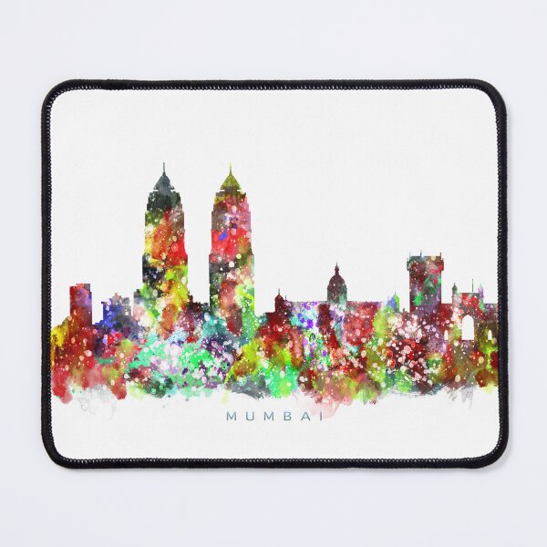 Item preview, Mumbai, India Skyline Watercolor Painting designed and sold by InkistPrints.