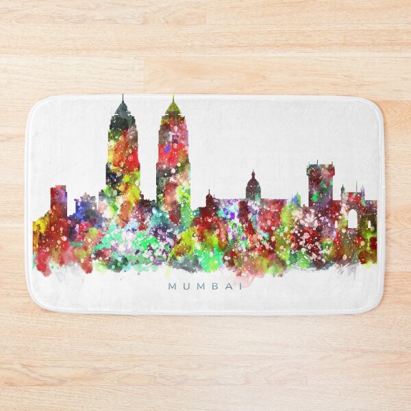 Item preview, Mumbai, India Skyline Watercolor Painting designed and sold by InkistPrints.