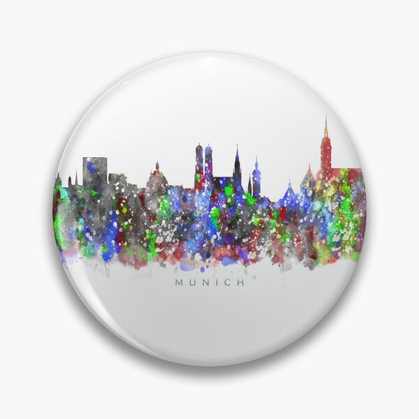 Item preview, Munich, Germany Skyline Watercolor Painting designed and sold by InkistPrints.