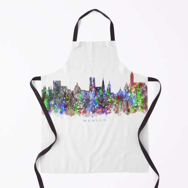 Item preview, Munich, Germany Skyline Watercolor Painting designed and sold by InkistPrints.
