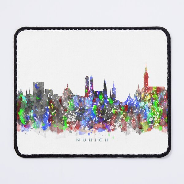 Item preview, Munich, Germany Skyline Watercolor Painting designed and sold by InkistPrints.