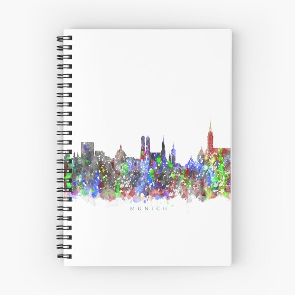Item preview, Munich, Germany Skyline Watercolor Painting designed and sold by InkistPrints.