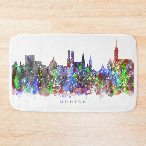 Item preview, Munich, Germany Skyline Watercolor Painting designed and sold by InkistPrints.