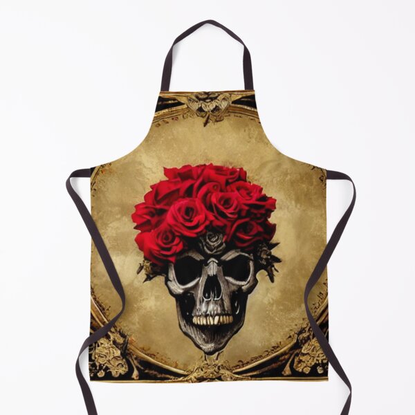 Item preview, Victorian Ghotic Floral Skull, skull with floral, red roses designed and sold by ValleyDream.