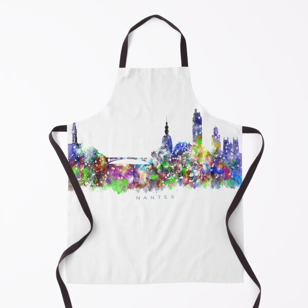 Item preview, Nantes, France Skyline Watercolor Painting designed and sold by InkistPrints.