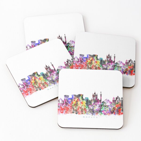 Item preview, Naples, Italy Skyline Watercolor Painting designed and sold by InkistPrints.