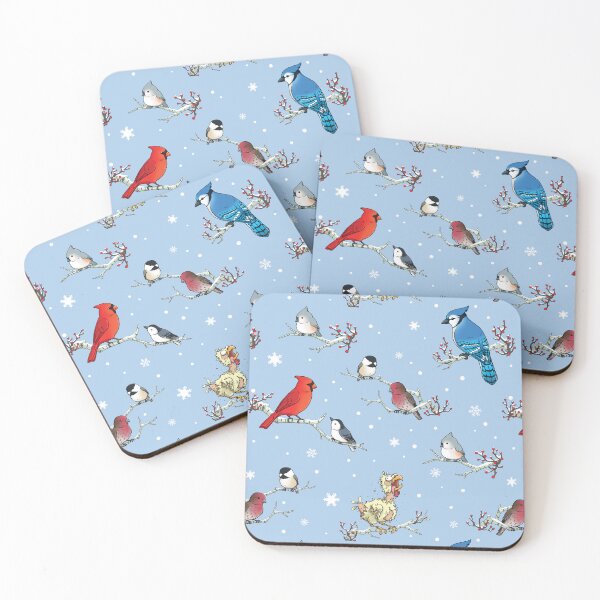 Item preview, Winter Birds Pattern (blue) designed and sold by JadedSketch.
