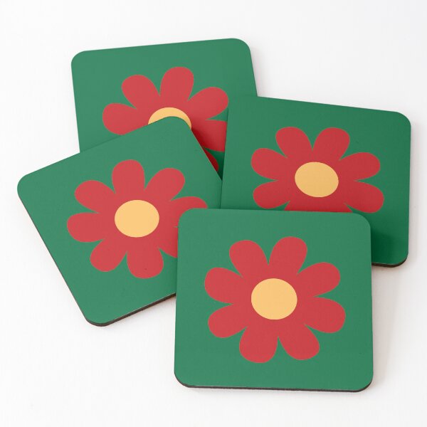 Item preview, Simple Red Flower Green Background designed and sold by GemsAnatomy.