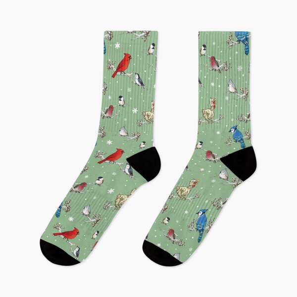 Item preview, Winter Birds Pattern (green) designed and sold by JadedSketch.