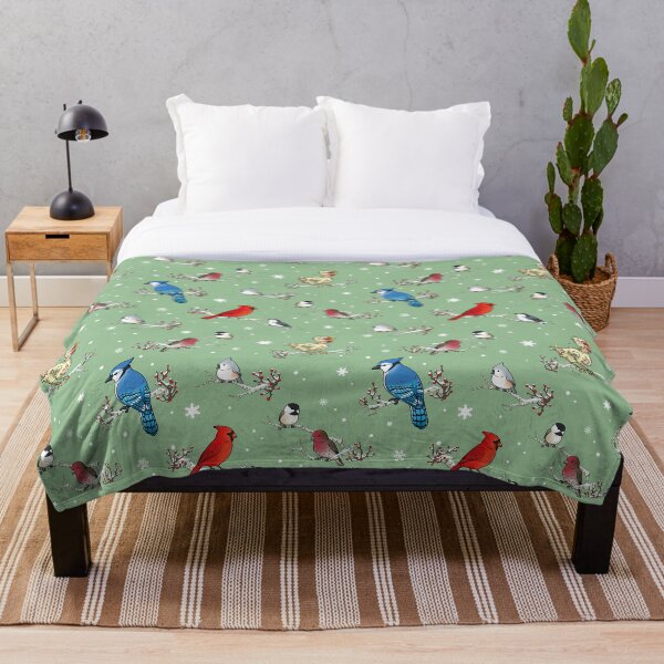 Item preview, Winter Birds Pattern (green) designed and sold by JadedSketch.